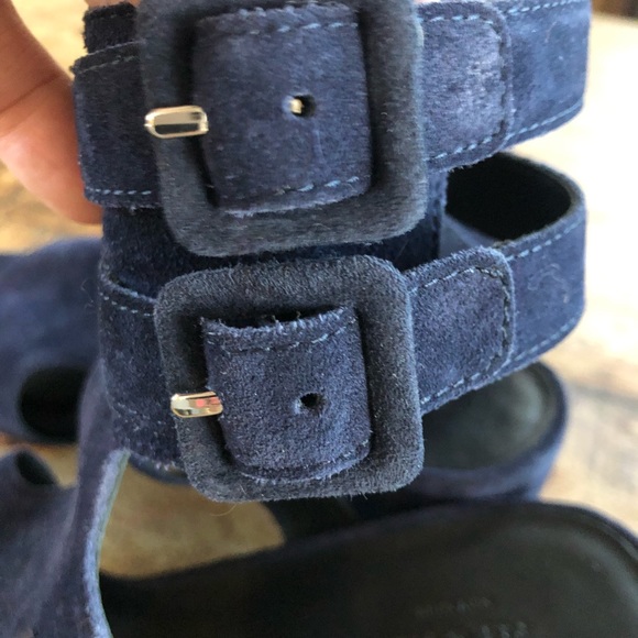 Rag & Bone Madison Heels Italian Calf Blue Suede 9 - Picture 5 of 7